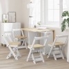 Sillas de comedor plegables 4 uds Corona madera pino blanco