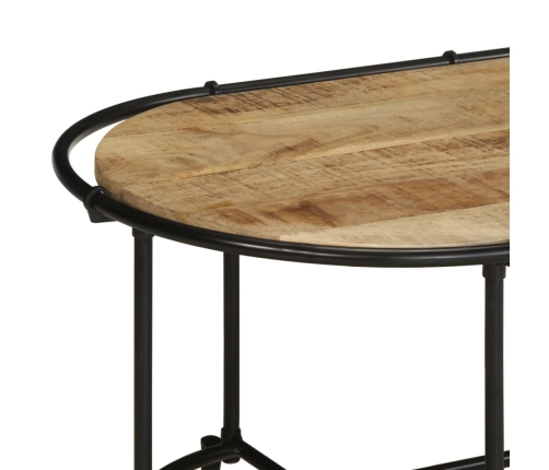 Mesa de centro madera maciza de mango rugosa 110x55x40 cm