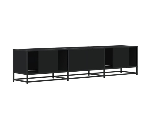 Mueble de TV madera de ingeniería negro 180x35x41 cm