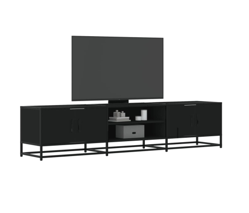 Mueble de TV madera de ingeniería negro 180x35x41 cm