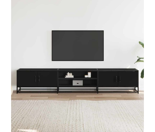 Mueble para TV madera de ingeniería negro 210x35x41 cm