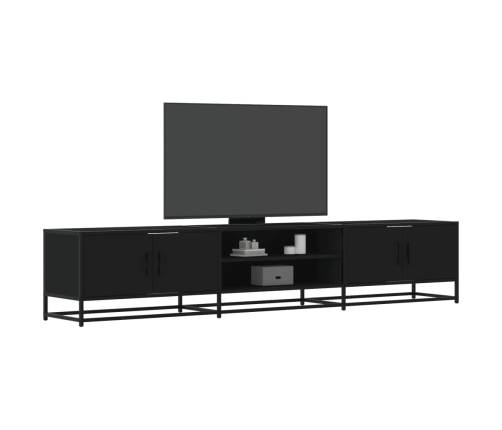 Mueble para TV madera de ingeniería negro 210x35x41 cm