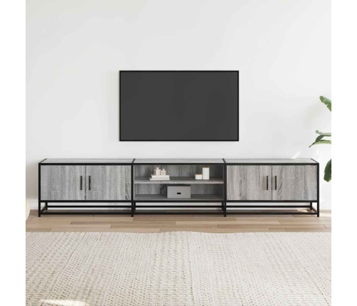 Mueble para TV madera de ingeniería gris Sonoma 210x35x41 cm