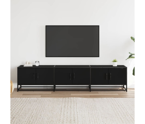 Mueble de TV madera de ingeniería negro 180x35x41 cm