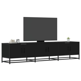 Mueble de TV madera de ingeniería negro 180x35x41 cm