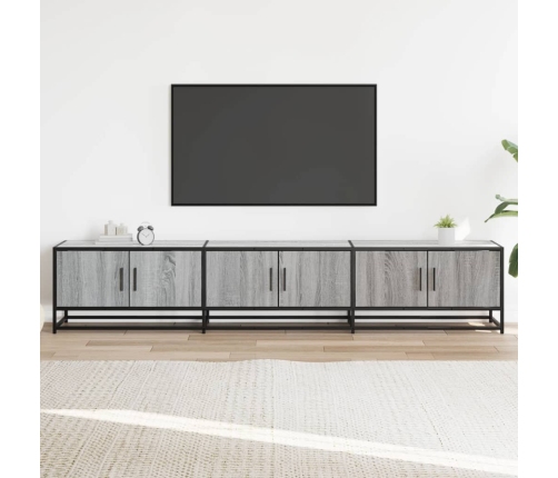 Mueble para TV madera de ingeniería gris Sonoma 210x35x41 cm