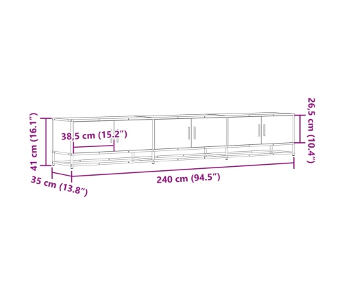 Mueble para TV madera de ingeniería negro 240x35x41 cm