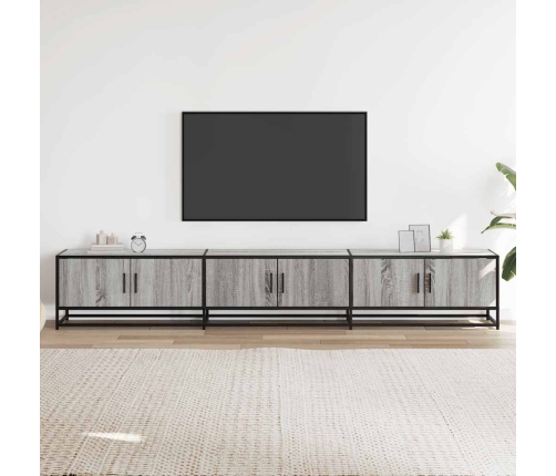 Mueble para TV madera de ingeniería gris Sonoma 240x35x41 cm