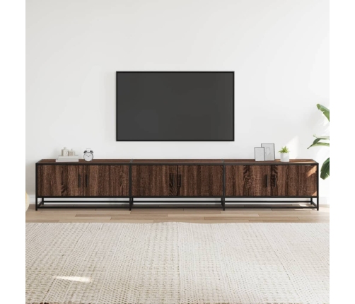 Mueble para TV madera de ingeniería marrón roble 240x35x41 cm