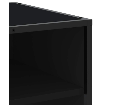 Mueble de TV madera de ingeniería negro 180,5x40x46 cm