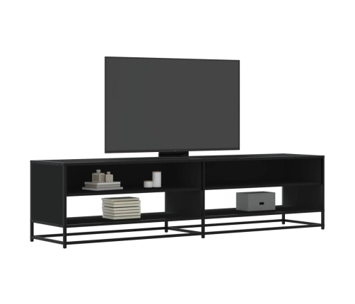 Mueble de TV madera de ingeniería negro 180,5x40x46 cm