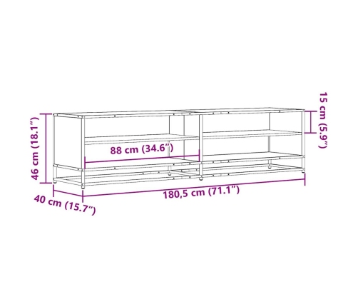 Mueble para TV madera de ingeniería roble Sonoma 180,5x40x46 cm