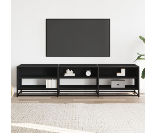 Mueble de TV madera de ingeniería negro 180x40x46 cm