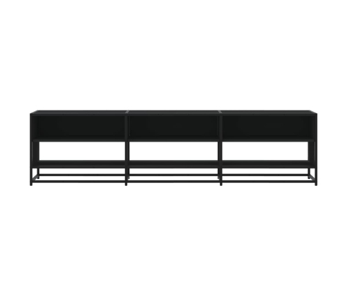 Mueble de TV madera de ingeniería negro 180x40x46 cm