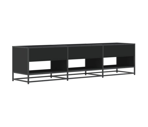 Mueble de TV madera de ingeniería negro 180x40x46 cm