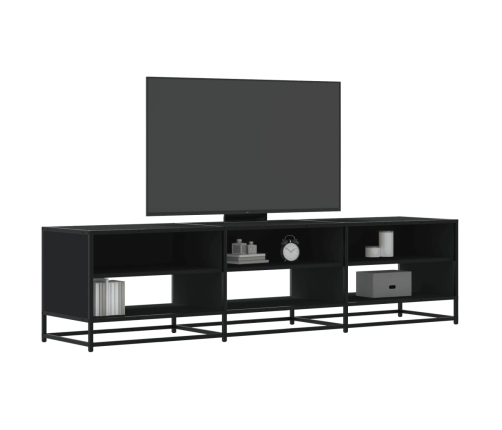 Mueble de TV madera de ingeniería negro 180x40x46 cm