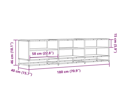 Mueble para TV madera de ingeniería roble Sonoma 180x40x46 cm