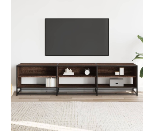 Mueble de TV madera de ingeniería marrón roble 180x40x46 cm