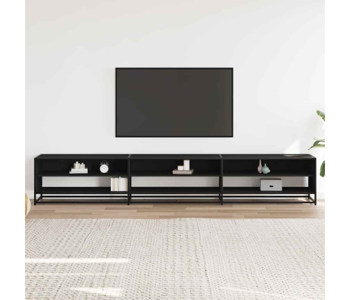 Mueble de TV madera de ingeniería negro 270x40x46 cm