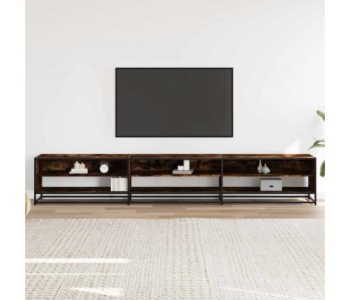 Mueble de TV madera de ingeniería roble ahumado 270x40x46 cm