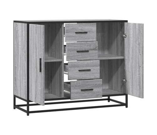 Aparador de madera de ingeniería gris Sonoma 92x35x76 cm