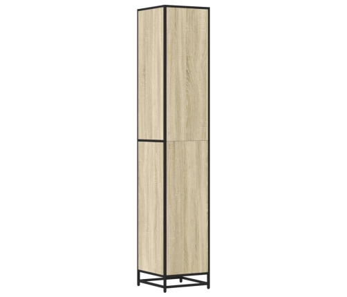 Armario de baño madera y metal roble Sonoma 35x37,5x188,5 cm