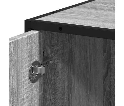 Armario de baño madera y metal gris Sonoma 35x37,5x188,5 cm