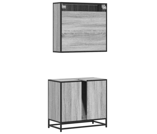 Set de muebles de baño 2 pzas madera contrachapada gris sonoma