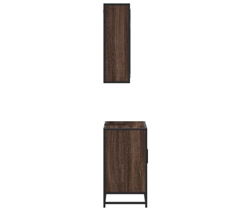 Set de muebles baño 2 pzas madera contrachapada marrón roble