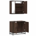 Set de muebles baño 2 pzas madera contrachapada marrón roble