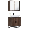 Set de muebles baño 2 pzas madera contrachapada marrón roble