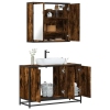 Set de muebles baño 2 pzas madera contrachapada roble ahumado