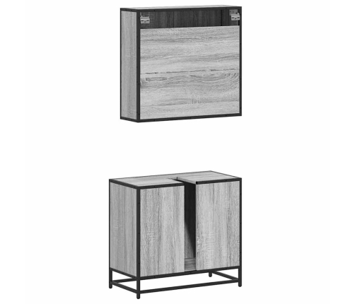 Set de muebles de baño 2 pzas madera contrachapada gris sonoma