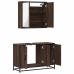 Set de muebles baño 2 pzas madera contrachapada marrón roble