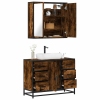 Set de muebles baño 2 pzas madera contrachapada roble ahumado