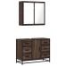 Set de muebles baño 2 pzas madera contrachapada marrón roble