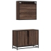 Set de muebles baño 2 pzas madera contrachapada marrón roble