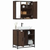 Set de muebles baño 2 pzas madera contrachapada marrón roble