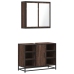 Set de muebles baño 2 pzas madera contrachapada marrón roble