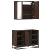 Set de muebles baño 2 pzas madera contrachapada marrón roble