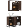 Set de muebles baño 2 pzas madera contrachapada marrón roble