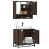 Set de muebles baño 2 pzas madera contrachapada marrón roble