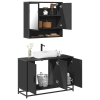 Juego de muebles de baño 2 pzas madera contrachapada negro