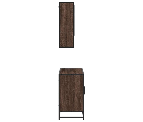 Set de muebles baño 2 pzas madera contrachapada marrón roble