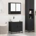 Juego de muebles de baño 2 pzas madera contrachapada negro