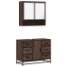 Set de muebles baño 2 pzas madera contrachapada marrón roble