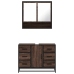 Set de muebles baño 2 pzas madera contrachapada marrón roble