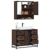 Set de muebles baño 2 pzas madera contrachapada marrón roble