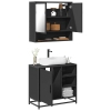 Juego de muebles de baño 2 pzas madera contrachapada negro