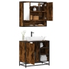 Set de muebles baño 2 pzas madera contrachapada roble ahumado